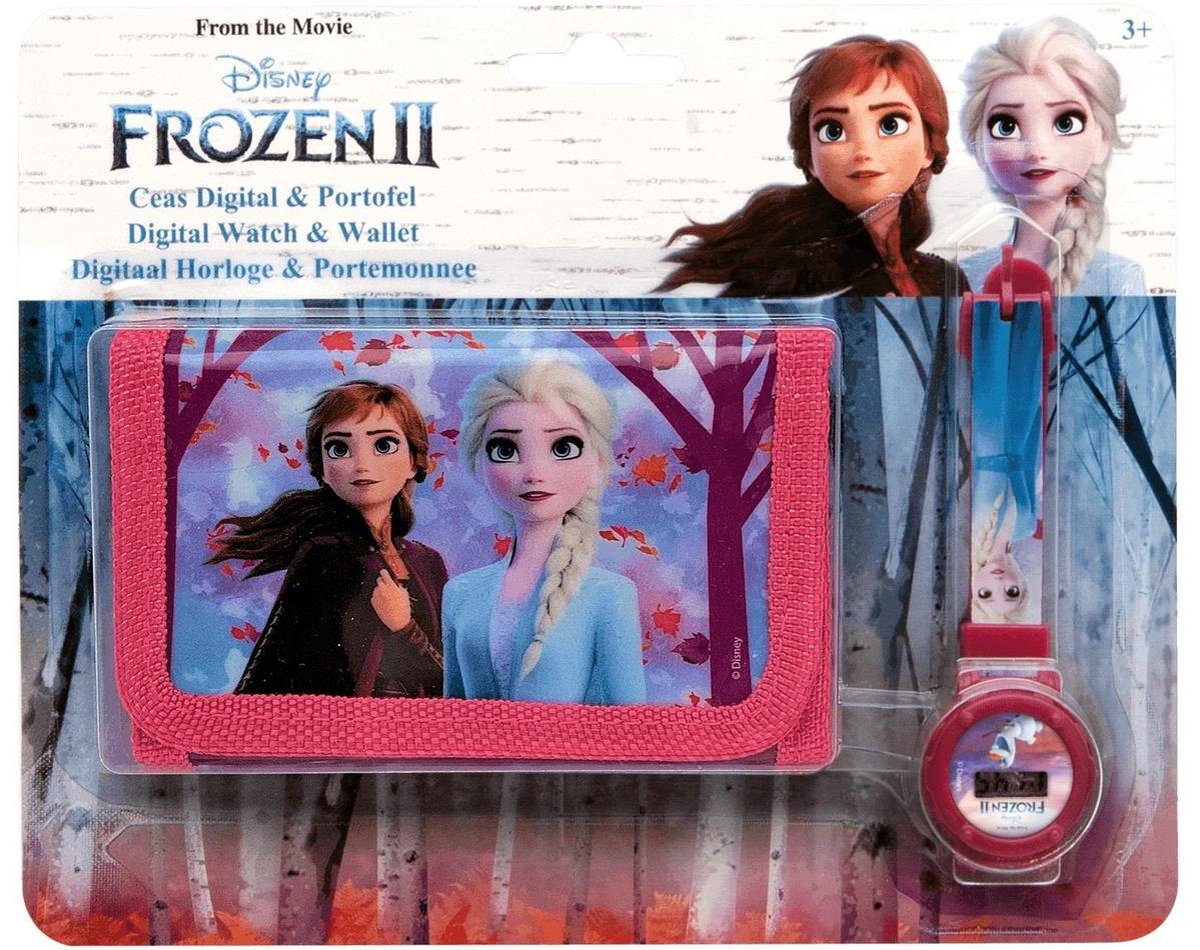 Disney Frozen 2 Horloge Portemonnee Meisjes 10 Cm Blauw 2 delig