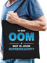 Ik ben oom wat is jouw superkracht - tasje zwart voor heren - oom kado tas