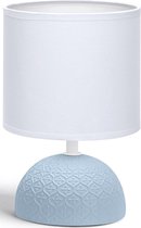 LED Tafellamp - Tafelverlichting - Igna Conton 1 - E14 Fitting - Rond - Mat Blauw - Keramiek