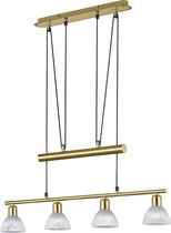 LED Hanglamp - Hangverlichting - Trinon Levino - E14 Fitting - Warm Wit 3000K - 4-lichts - Rechthoek - Mat Goud - Aluminium