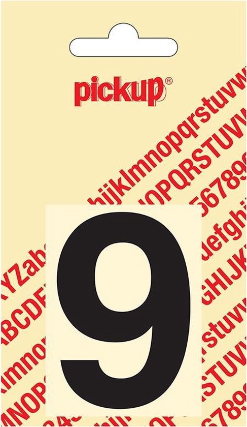 Pickup plakcijfer Helvetica 60 mm - zwart 9