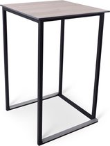 Statafel vierkant stapelbaar | 70x70cm | Times Square | Blad: Oak grey | M-lit Compact outdoor | Frame: Zwart | Blad: Oak grey | M-lit Compact outdoor | Frame: Zwart