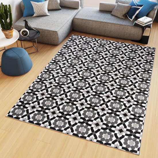 Tapiso Maya Vloerkleed Grijs Slaapkamer Gebloemd Tapijten Maat- 250x350