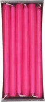 36x Fuchia roze dinerkaarsen 25 cm 8 branduren - Geurloze kaarsen fuchia roze - Tafelkaarsen/kandelaarkaarsen