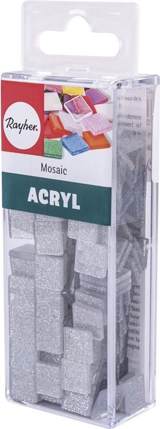 410x stuks Acryl glitter mozaiek steentjes zilver 1 x 1 cm - Mozaieken  maken knutselen | bol.com