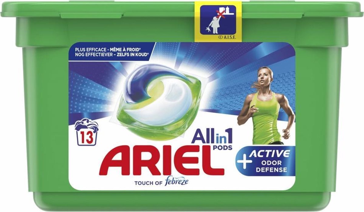 Ariel All-in-1 Pods+ Wasmiddelcapsules Actieve Geurbestrijding 13 stuks