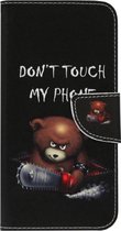 ADEL Kunstleren Book Case Pasjes Portemonnee Hoesje Geschikt voor Samsung Galaxy J3 (2017) - Don't Touch My Phone Beren