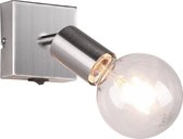 LED Wandspot - Trion Zuncka - E27 Fitting - Vierkant - Mat Nikkel – Aluminium - BES LED