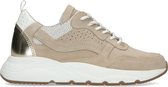 Manfield - Dames - Beige suède sneakers met details - Maat 39
