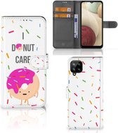 Smartphone Hoesje Samsung Galaxy A12 Bookcase met Quotes Donut Cadeautjes voor Meisjes