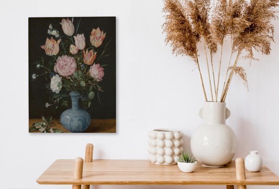 Vase Wan-Li avec fleurs - Peinture de Jan Brueghel l'Ancien Toile 30x40 cm - petit - Tirage photo sur toile (Décoration murale salon / chambre)