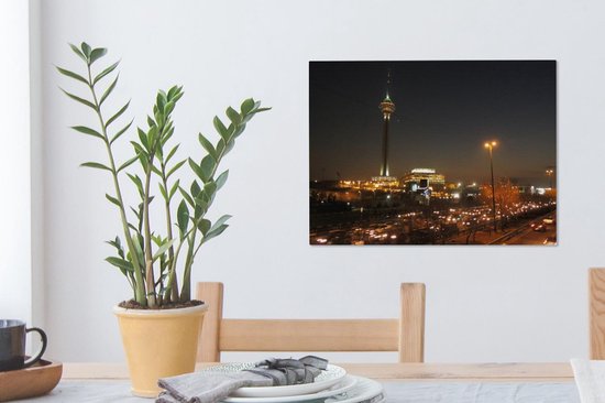 Téhéran est merveilleusement éclairé le soir Toile 40x30 cm - petit - Tirage photo sur toile (Décoration murale salon / chambre)