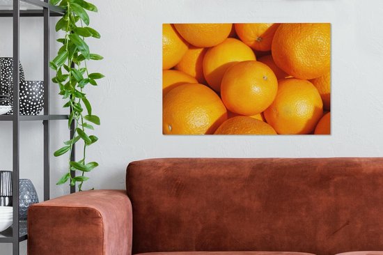 Oranges fraîches récoltées dans une toile d'Espagne baignée de soleil 60x40 cm - Tirage photo sur toile (Décoration murale salon / chambre)