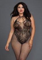 Queen Size Fishnet Bodystocking - Black