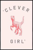 JUNIQE - Poster met kunststof lijst Clever Girl -13x18 /Roze