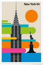 JUNIQE - Poster Vintage New York 64 -40x60 /Kleurrijk