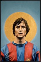 JUNIQE - Poster in kunststof lijst Football Icon - Johan Cruyff -30x45