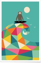 JUNIQE - Poster Surf Up -20x30 /Kleurrijk