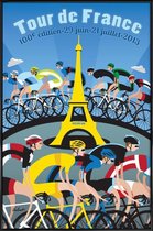 JUNIQE - Poster in kunststof lijst Tour de France -40x60 /Blauw & Geel