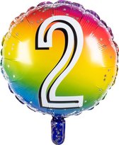 Boland - Folieballon cijfer(45 cm) 2 - Multi - Cijfer ballon