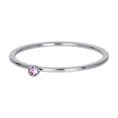 iXXXi Vulring 1 mm Pink 1 Stone Crystal Zilver | Maat 17