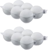 12x stuks kerstversiering kerstballen wit (satin) van glas - 8 cm - mat/glans - Kerstboomversiering