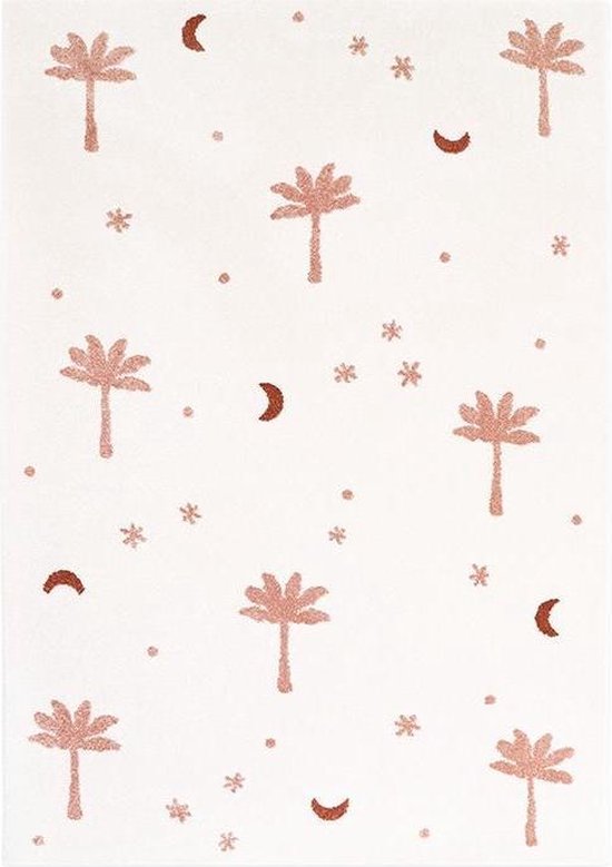 Nattiot - Little Palm Sienna - Vloerkleed Kinderkamer & Babykamer - Tapijt 120 x 170 cm