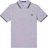 Fred Perry - Heren Polo SS Twin Tipped Dahlia/White/Navy - Paars - Maat S