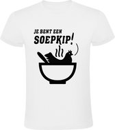 Je bent een soepkip Heren t-shirt | Ernst & Bobbie | kip | dierendag | sukkel | prutser | grappig | cadeau | Wit