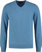 GENTS | Trui Heren V-neck staalblauw Maat S 37/38