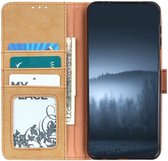 KHAZNEH Nokia 5.4 Hoesje Retro Wallet Book Case met Stand Geel