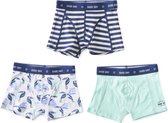 Little Label - Ondergoed Jongens - Onderbroeken Jongens - 3 Stuks -Model boxershorts - Grijs, Blauw, Mint - Toukanprint - Maat 122-128 - Zachte BIO Katoen