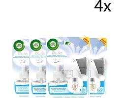 Air Wick Elektrische Geurverspreider Luchtverfrisser - Pure Zachtheid van Katoen - Starterkit 19ml x4