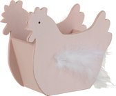 J-line Mand Kip Met Pluim Hout Roze
