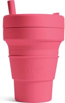Stojo - Biggie Cup - 470 ml - Herbruikbaar - Opvouwbaar - Peony