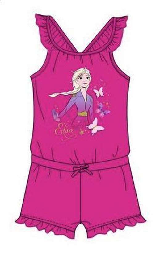 Disney Frozen II onesie / jumpsuit - Elsa - fuchsia - maat 116 (6 jaar)