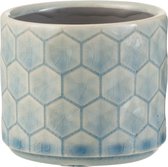 J-line Bloempot Ruit Keramiek Blauw Extra Small