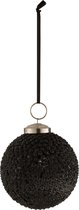 J-Line Kerstbal Diamant Glas Zwart Small