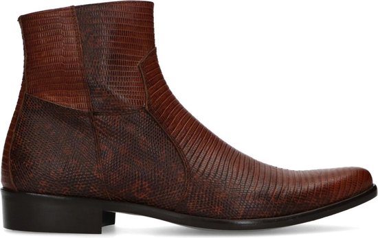 Sacha - Heren - Bruine western boots met snakeskin - Maat 42 | bol.com