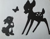 Plint Sticker | Bambi met Stampertje | Zwart | 12 x 9 CM
