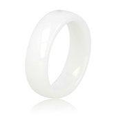 My Bendel - Stijlvolle 6 mm brede ring - wit - Mooi blijvende brede ring wit - Draagt heerlijk en onbreekbaar - Met luxe cadeauverpakking