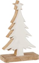 J-Line Kerstboom Mango Hout Wit/Naturel Small