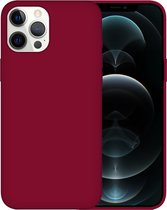 iPhone 12 Mini Case Hoesje Siliconen Back Cover - Apple iPhone 12 Mini - Bordeaux Rood