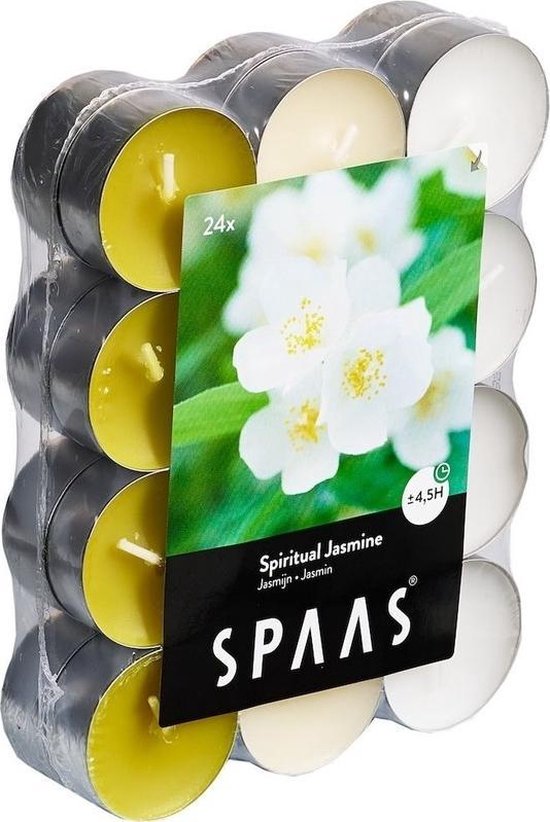 96x Geurtheelichtjes Spiritual Jasmine 4,5 branduren - Geurkaarsen jasmijn geur - Waxinelichtjes
