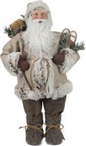 Père Noël beige marron 25x15xH46 cm polyester