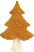Kerstboom velvet camel 14.5x6.2xH21.5 cm langwerpig dolomiet