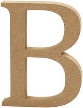 Letter, B, h: 8 cm, dikte 1,5 cm, MDF, 1stuk