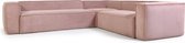 Kave Home - 5-zits hoekbank Blok van roze corduroy 320 x 290 cm