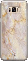 Hoesje geschikt voor Samsung Galaxy S8 - Stay Golden Marble - Soft Case - TPU - Marmer - Goud - ELLECHIQ