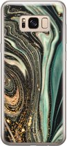 Samsung Galaxy S8 siliconen hoesje - Marble khaki - Soft Case Telefoonhoesje - Groen - Marmer